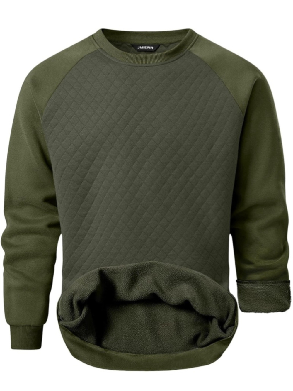 NEW Green Crewneck Dress Sweatshirt Pullover Fleece Diamond S